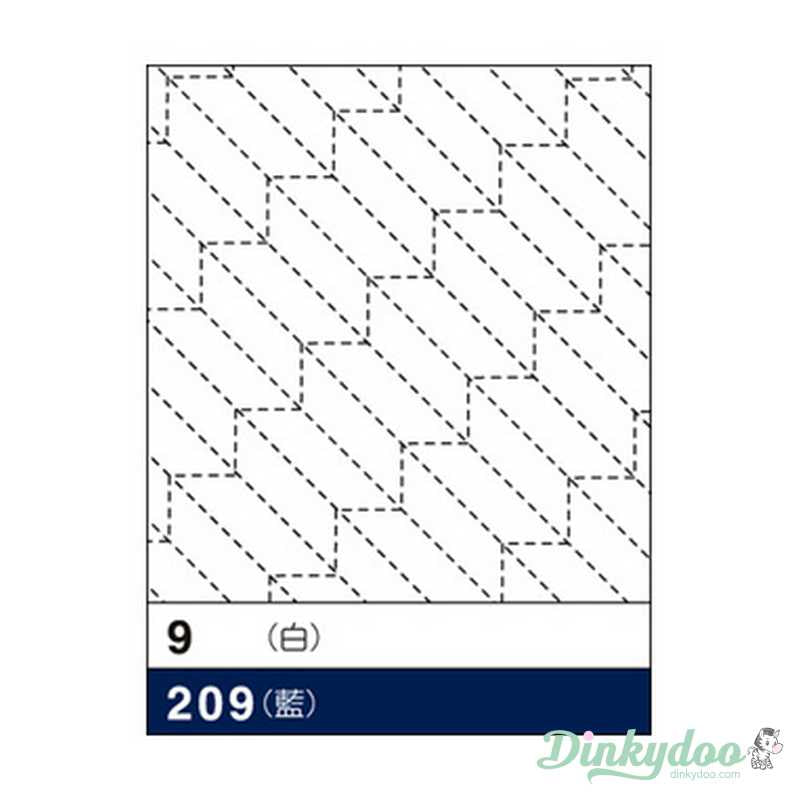 Sashiko Sampler - Traditional Design #209 - Yabane in Navy (Pre-order: Jan 2026)