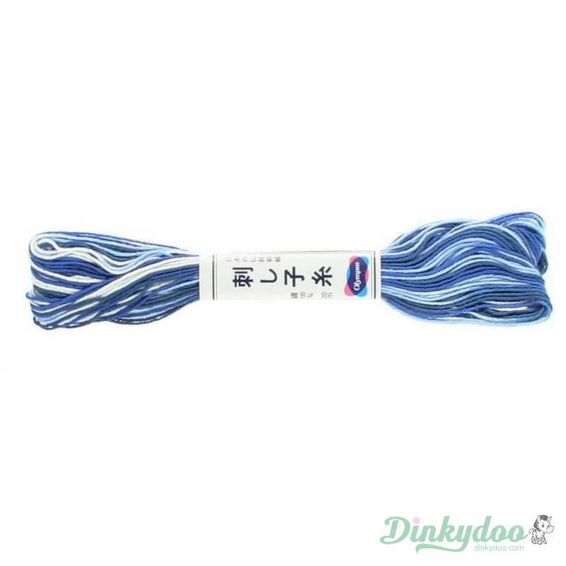 Olympus Sashiko Thread #52 22yd - Variegated Blue/White (Pre-order: Jan 2026)
