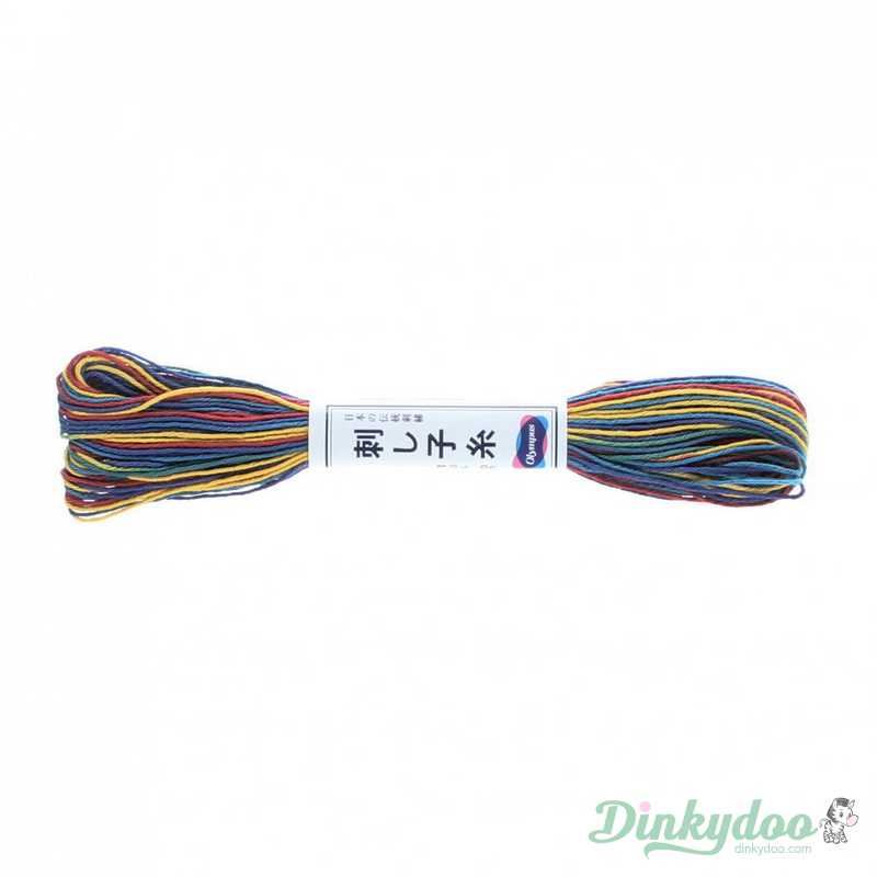 Olympus Sashiko Thread #74 22yd - Variegated Yellow/Red/Turquoise/Blue (Pre-order: Jan 2026)