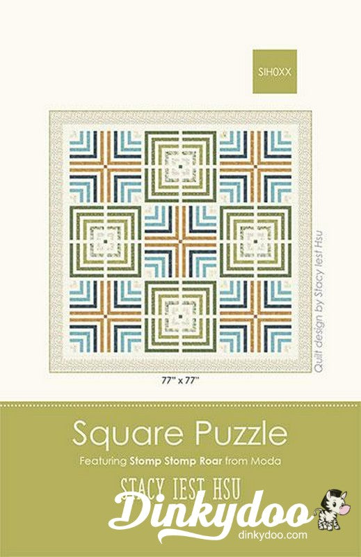 Stomp Stomp Roar - Square Puzzle Quilt Pattern - Stacy Iest Hsu