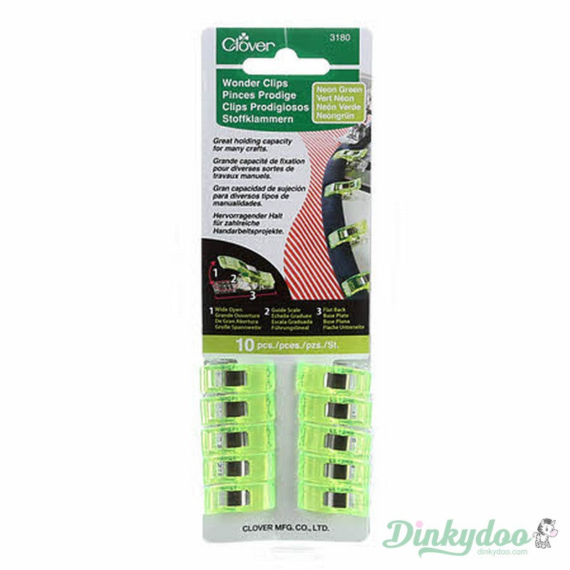 Clover - Wonder Clips 10 Piece - Neon Green (Pre-order: Aug 2026)