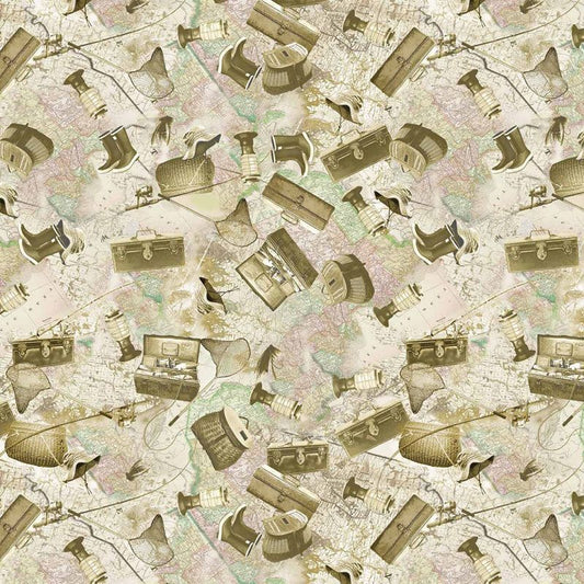 Girl's Gone Fishing - 011945-11 in Sage - Michael Miller - Dinkydoo Fabrics