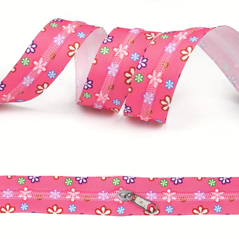 Zipper Set Nylon #5 - Flower Power (4.9 Yards & BONUS 10 Pulls)