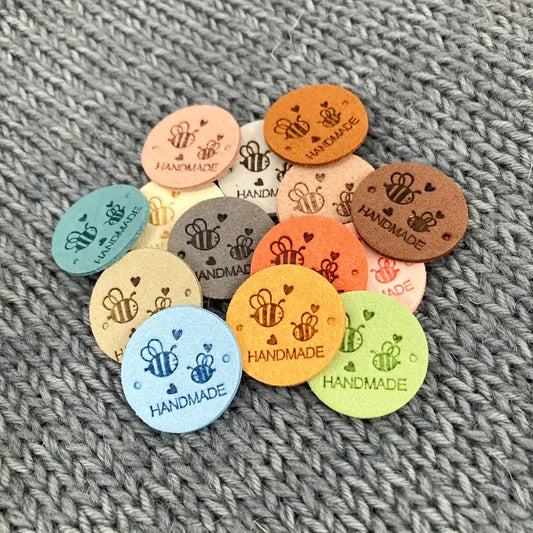 Handmade Bee Circle Tags