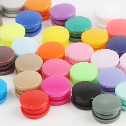Plastic Snap Buttons (0.42") (Multi, Black, White, Pink, Beige) 150pc