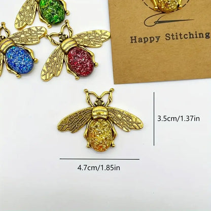 Queen Bee Golden Needle Minder (Sparkly Sapphire Gemstone)