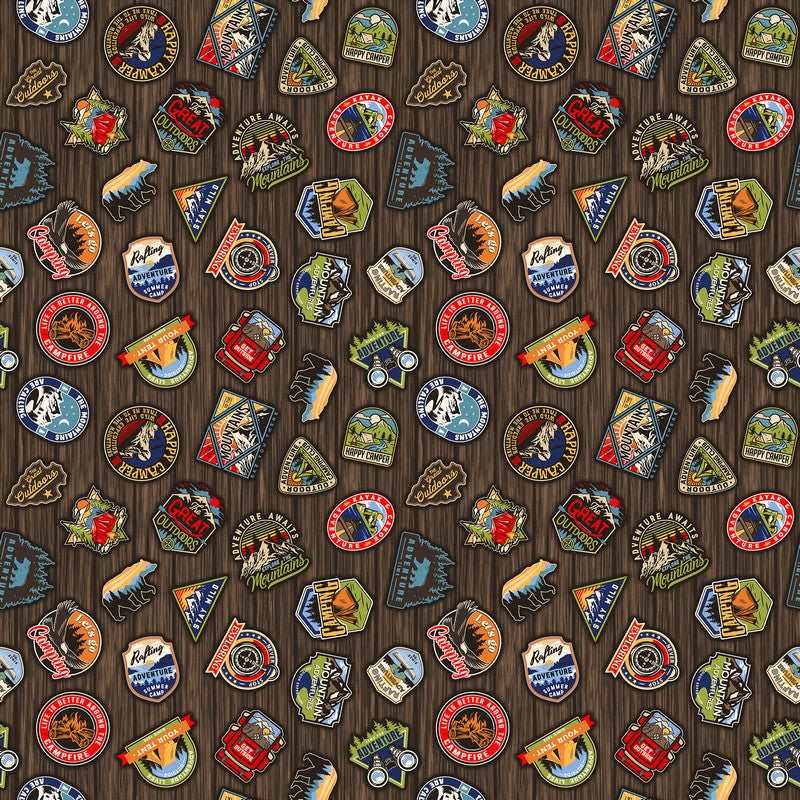Camping Therapy - Plethora of Patches in Multi - Patrick Lose - Northcott