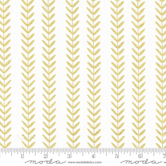 Gilded - Leaf Stripe in Paper/Gold - Alli K Designs - Moda