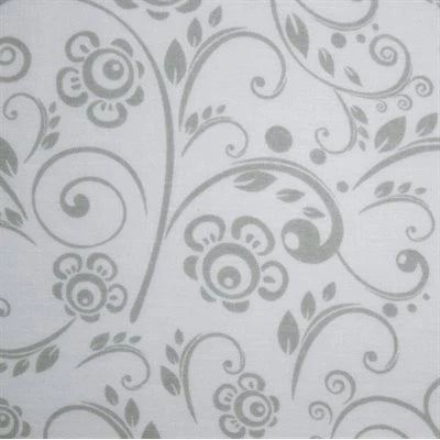 Harmony Prints 108" Wideback - Grey on White - 1250W-131 in Floral - Full Bolt (15m)