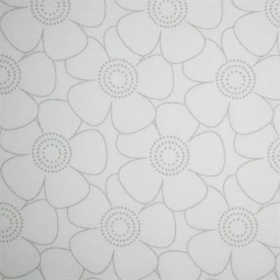 Harmony Prints 108" Wideback - Grey on White - 1250W-140 in Floral - Full Bolt (15m)