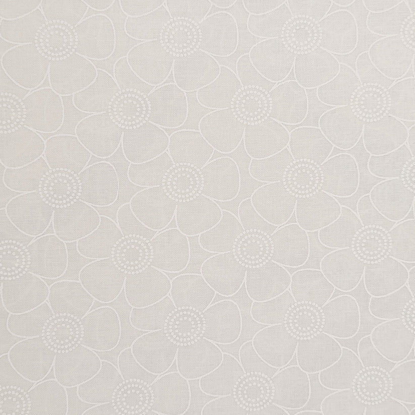 Harmony Prints 108" Wideback - White on White - 1250W-141 in Floral - Full Bolt (15m)