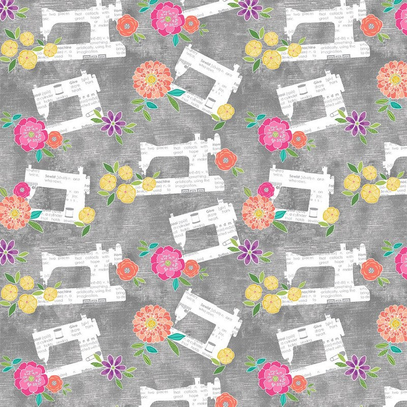Sew Bloom - Binds With Dreams in Grey - Benartex
