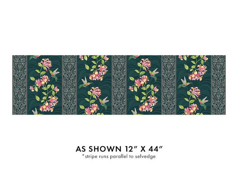 Hummingbirds & Honeysuckle - 13214-84 in Teal/Multi - Jackie Robinson - Benartex