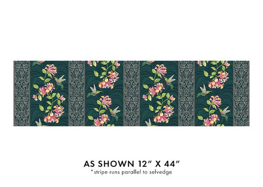 Hummingbirds & Honeysuckle - 13214-84 in Teal/Multi - Jackie Robinson - Benartex