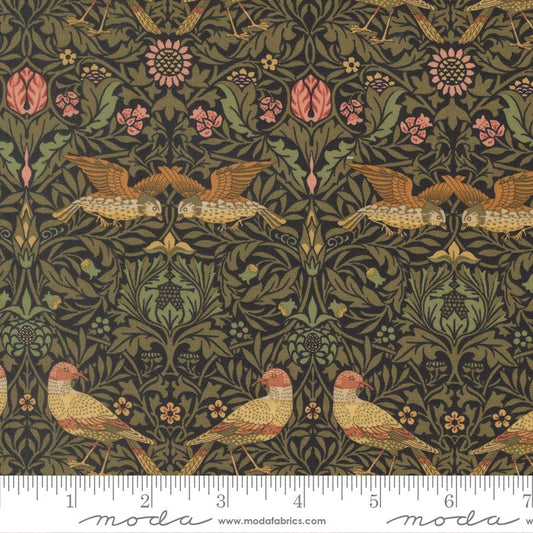 Morris Muse - Birds Damask in Ebony - Barbara Brackman - Moda (Pre-order: Apr 2026)