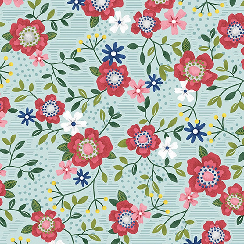 Wander Lane - 13601-24 in Aqua - Benartex