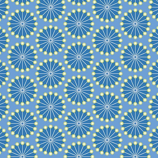 Sewing Room 2 - Flowerhead Pins in Peri - Benartex