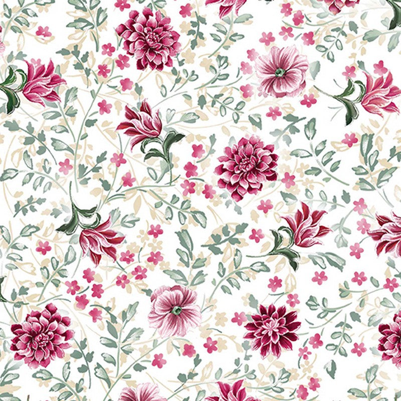 Winterberry Twilight - 14019P-07 in Pearlized Cream - Benartex