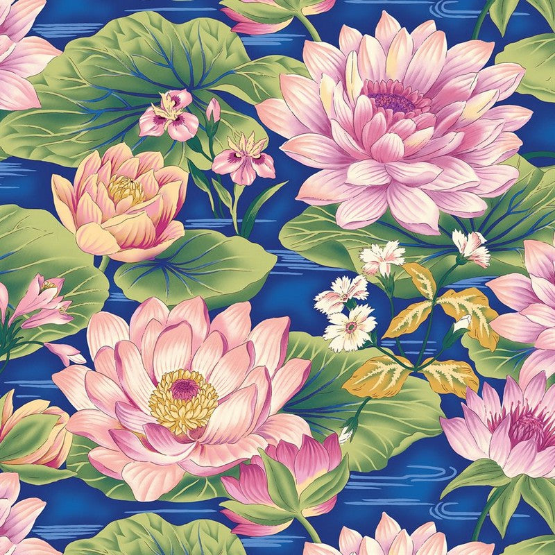 Flower Festival 2 - 4253-56 in Blue Plum - Benartex