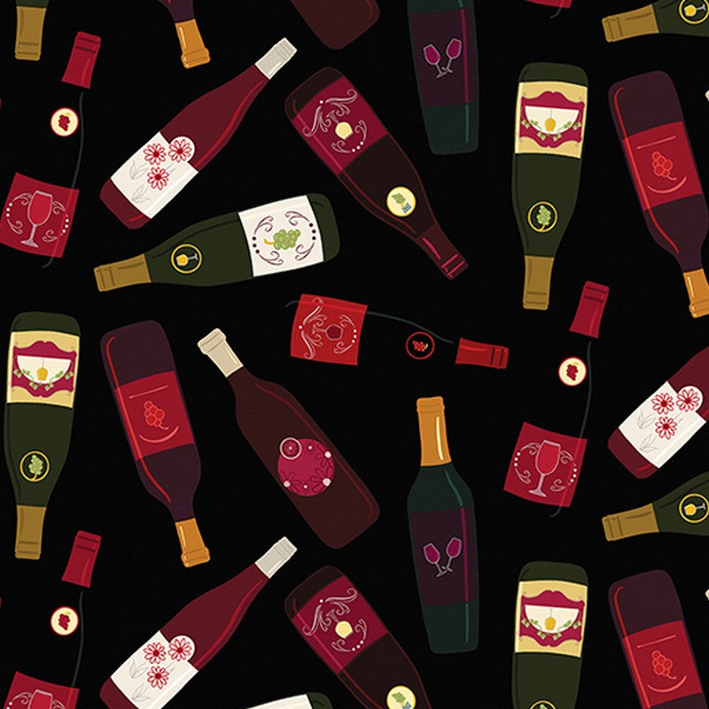 Uncork & Unwind - 14549-12 in Black - Benartex
