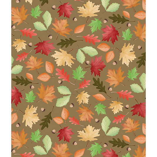 Enchanted Forest - Leaves in Brown - Benartex