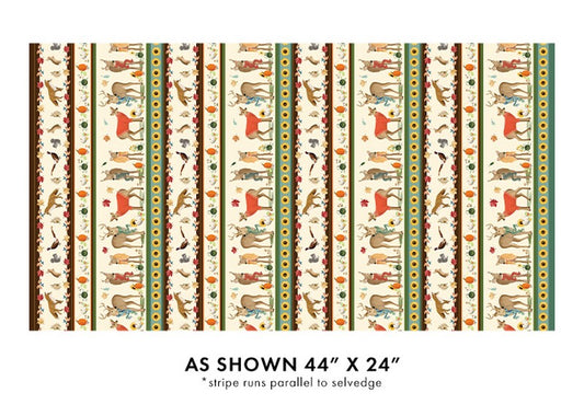 Enchanted Forest - Stripe in Multi - Benartex