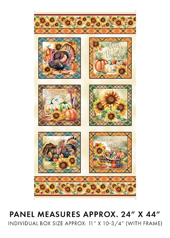 Give Thanks - PANEL in Multi - Benartex - Dinkydoo Fabrics