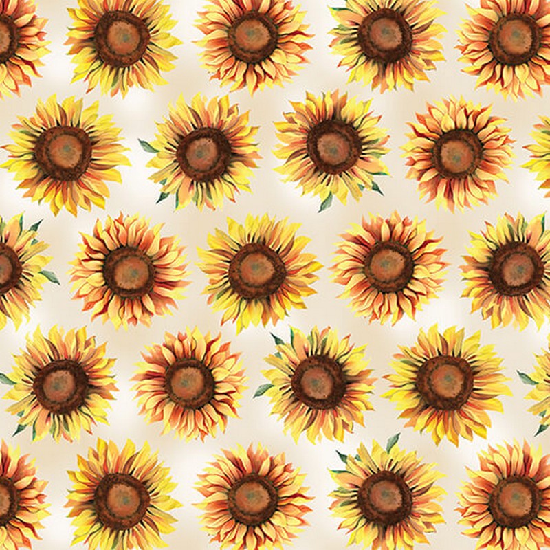 Give Thanks - Sunflower Dot in Cream - Benartex