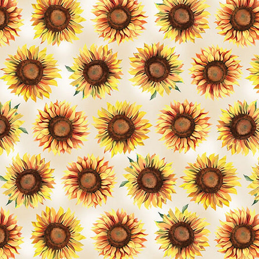 Give Thanks - Sunflower Dot in Cream - Benartex