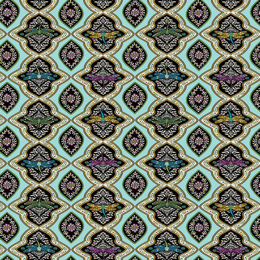 Jacobean Garden - 15078-82 - Aqua - Benartex