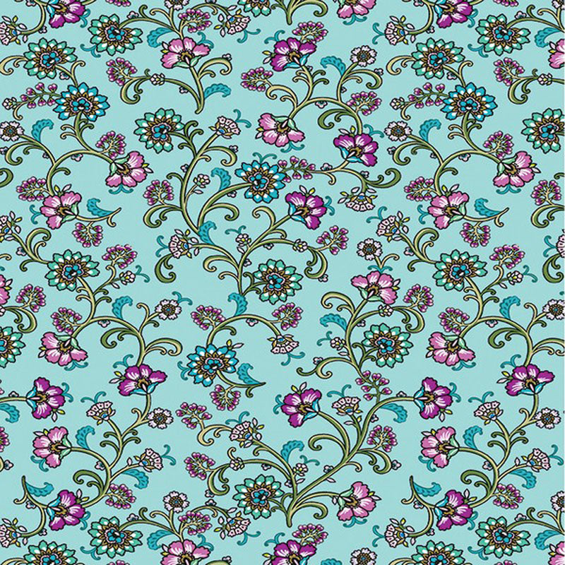 Jacobean Garden - 15082-82 - Aqua - Benartex