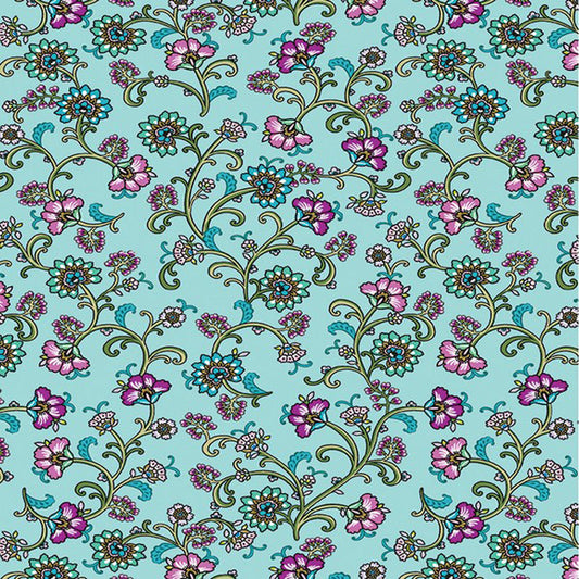 Jacobean Garden - 15082-82 - Aqua - Benartex