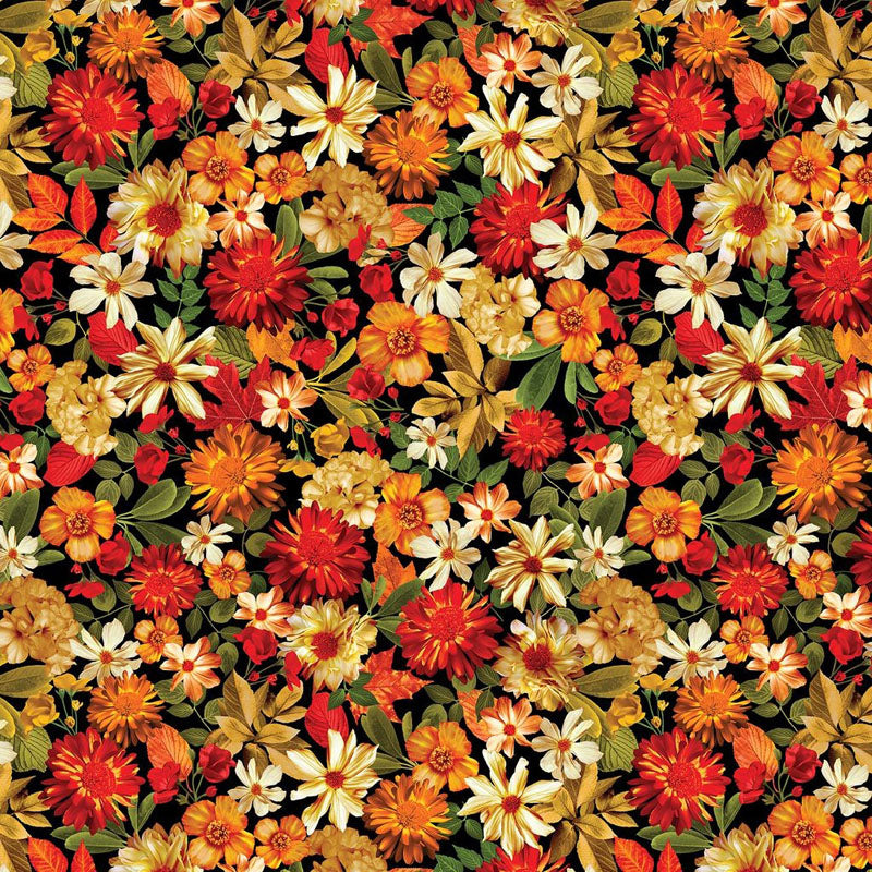 Harvest Beauty - Black/Multi 15269-12- Benartex