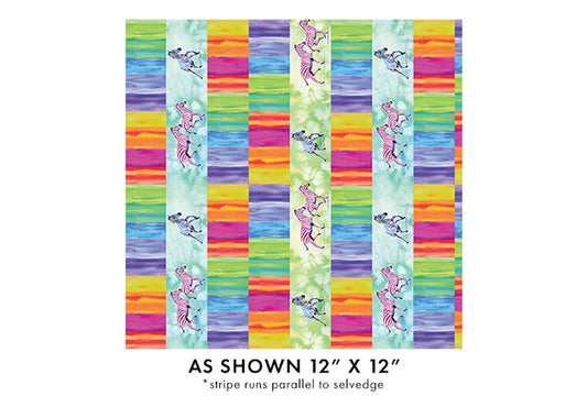 Starlight Safari - Zebra Colorplay Stripe in Multi - Benartex