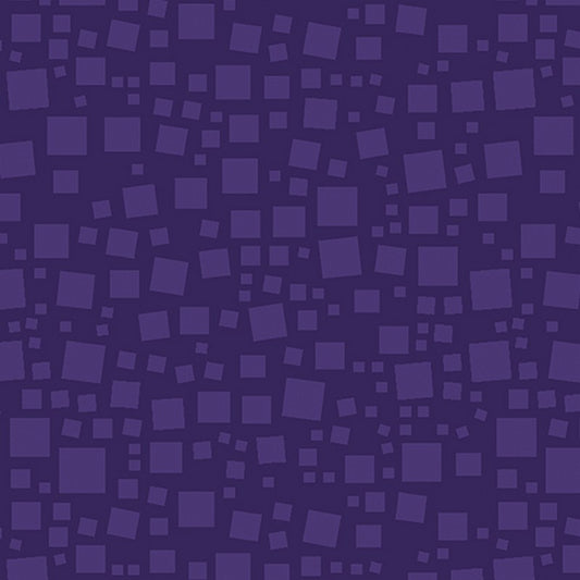 Xanadu - Tonal Squares in Dark Purple - Ann Lauer - Benartex