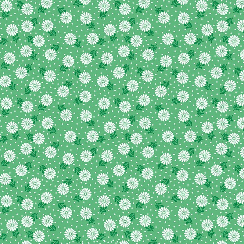 Cozy Cats - Sunshine Zinnia in Jade - Benartex