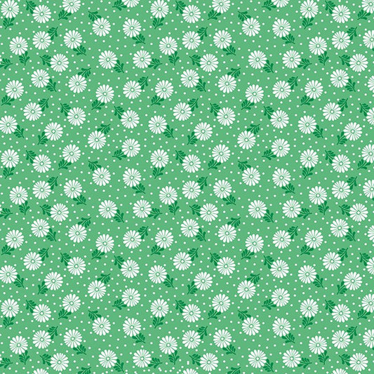 Cozy Cats - Sunshine Zinnia in Jade - Benartex