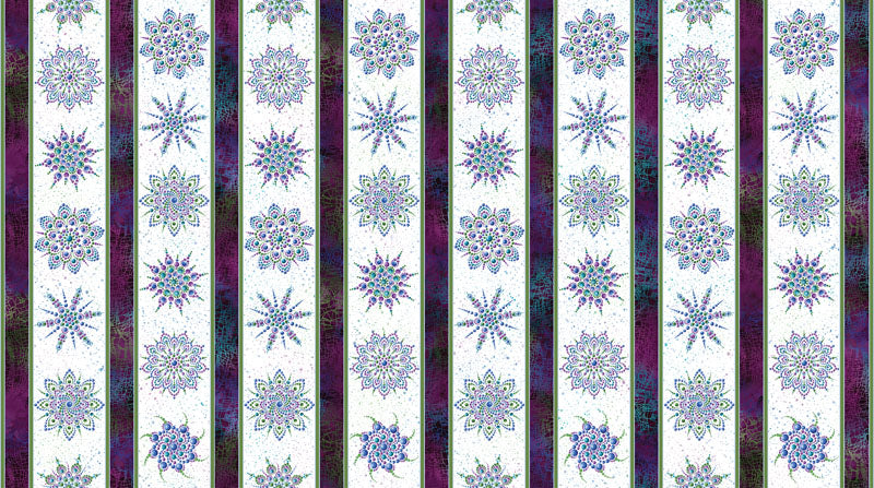 Dragonfly Wonder -White/Plum 16399P-90 - Ann Lauer - Benartex