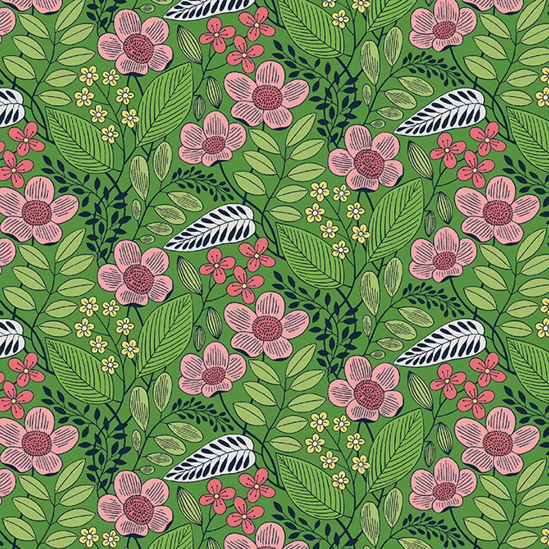 Blooming Color II - Olivia in Green - Benartex