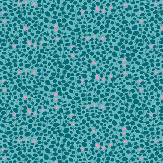 Blooming Color II - Caroline in Turquoise - Benartex