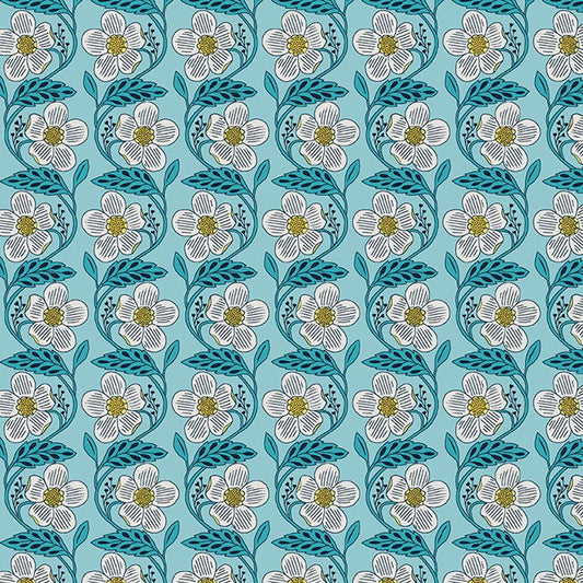 Blooming Color II - Dora in Turquoise - Benartex