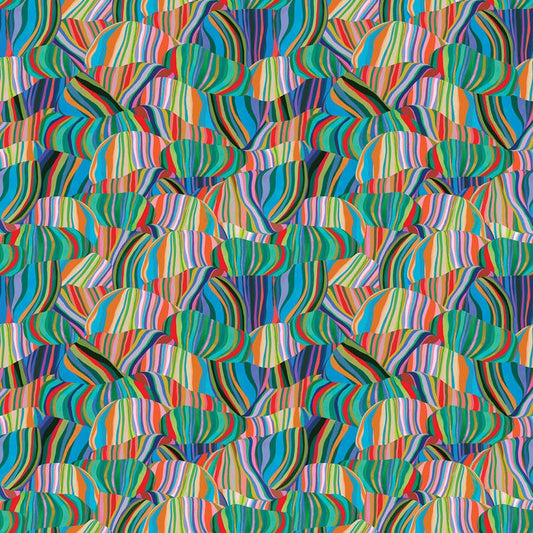 Modern Mushrooms - Spyro Stripes in Orange - Benartex