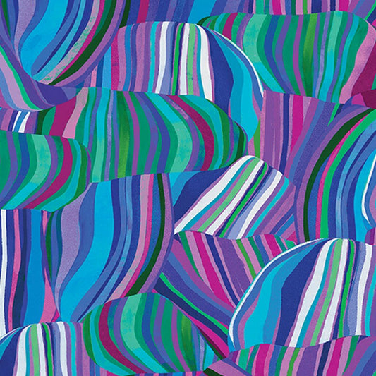 Modern Mushrooms - Spyro Stripes in Blue - Benartex - Dinkydoo Fabrics