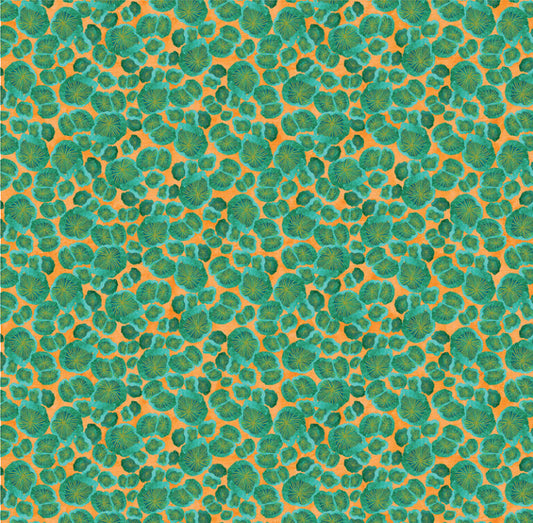 Modern Mushrooms - Teal Orange - Benartex 16470-83