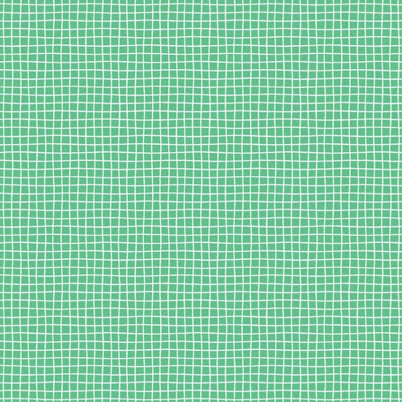 Cozy Cats - Cozy Grid in Medium Jade - Benartex