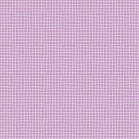Cozy Cats - Cozy Grid in Medium Violet - Benartex