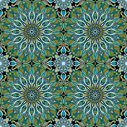 Newest Worlds - Turquoise Multi 16518-84 - Benartex