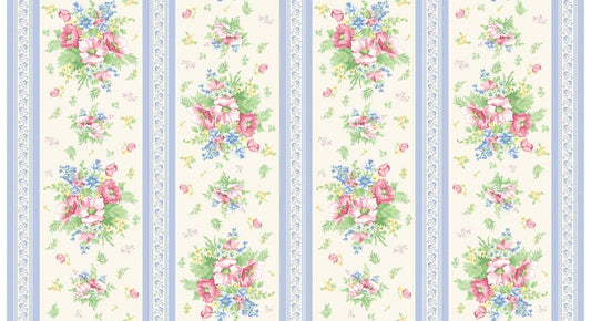 April's Garden - Stripe in Cream - Benartex