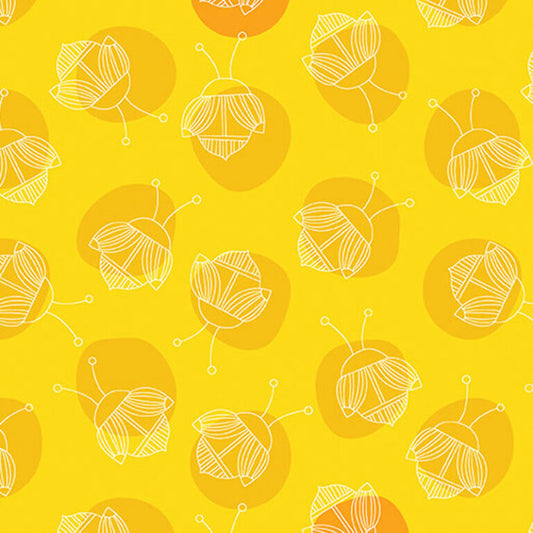 Lucky Bugs - Yellow - Benartex 16556-33