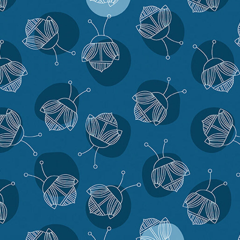 Lucky Bugs - Dark Blue - Benartex 16556-56